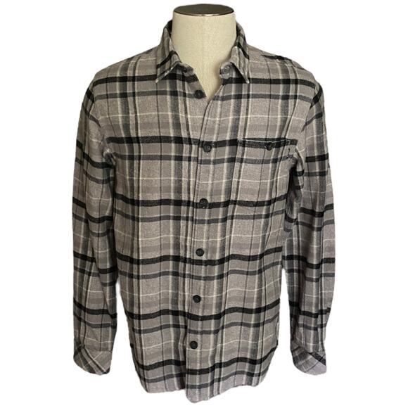 O'Neill Cotton Gray Black Long Sleeve Flannel Size Medium - Picture 1 of 4